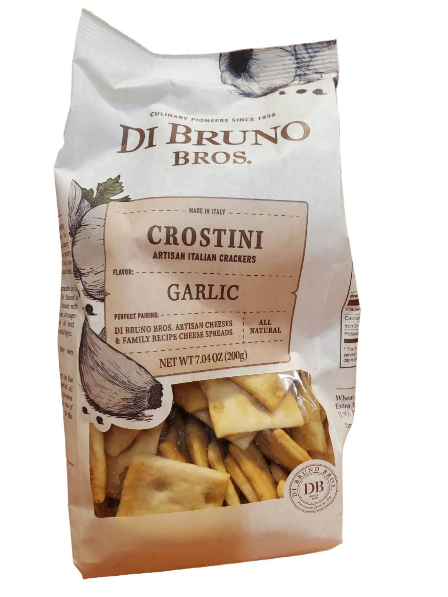 Di Bruno bros. Garlic crostini available at Olive Oil Etcetera in Bucks County, PA