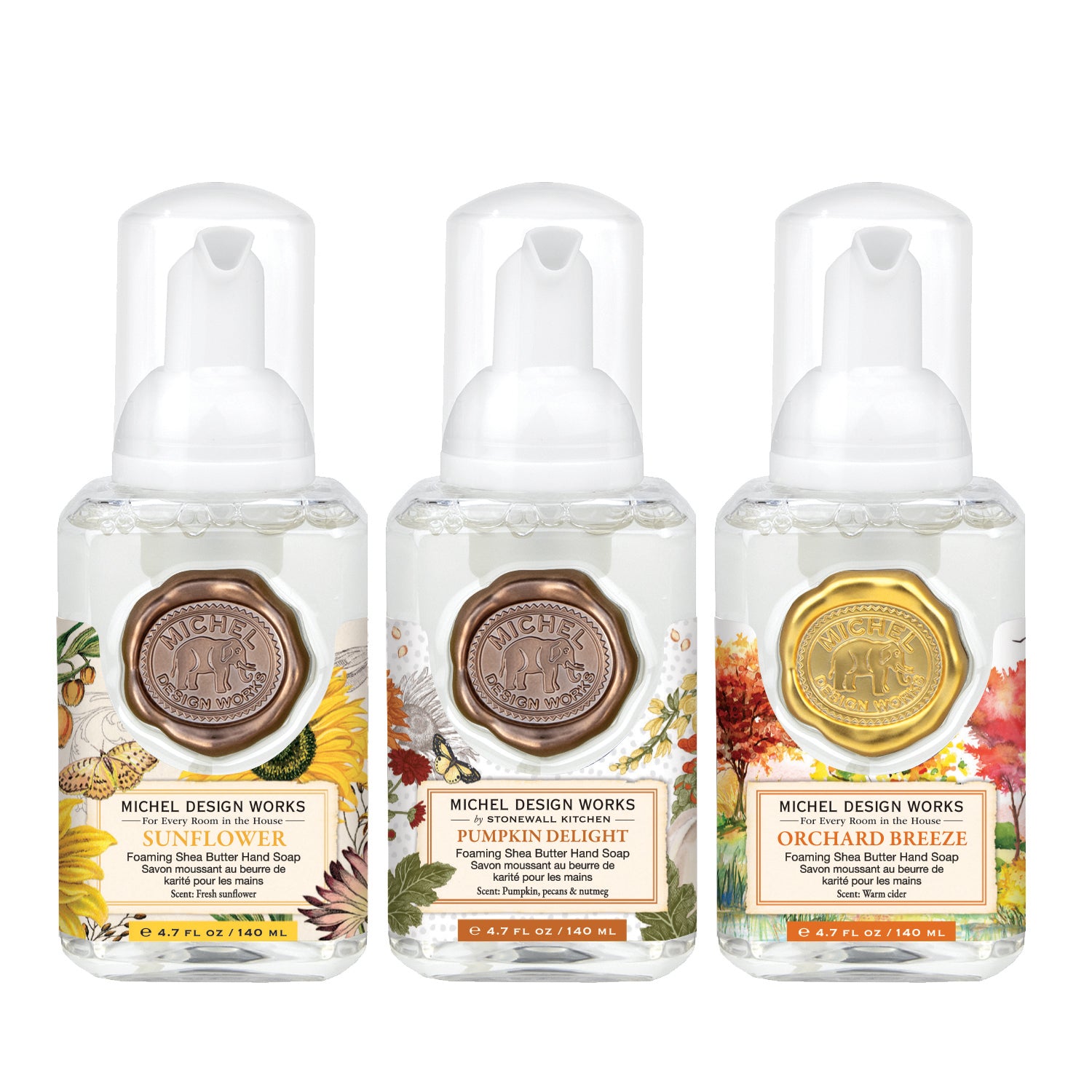 Michel Design Works Set of 3 Mini Foaming Hand Soaps- Autumn Delights