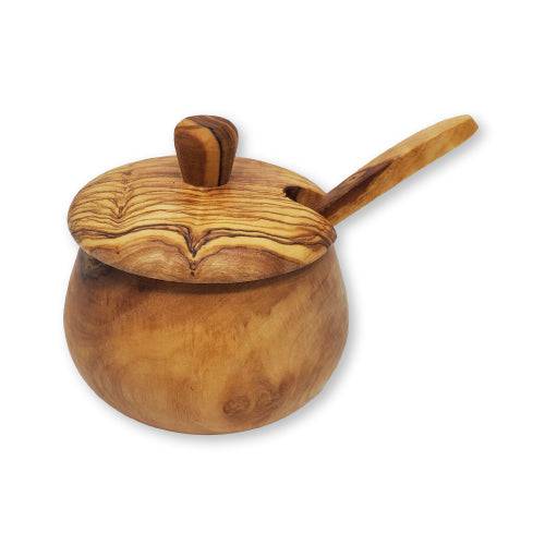 Olive Wood Sugar Jar w/Scoop